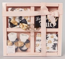 Juicy Couture Black & Gold Love for Juicy Body Box Set Taglia 6-9M RET $68 Nuovo con etichette 