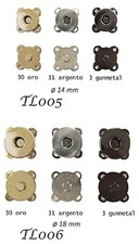 CHIUSURE CALAMITA DA CUCIRE PER RIFINITURE BORSE E ACCESSORI VARIE MISURE 4 PZ.