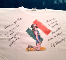 GIANMARCO TAMBERI - T-SHIRT MAGLIETTA TAGLIA L DIPINTA A MANO HANDMADE