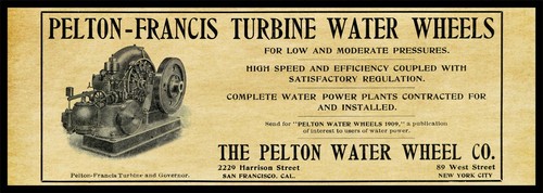 1911 pelton francis - francis, turbina