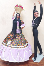 COPPIA    BALLERINI    DI  FL AMENCO SPAGNOLO  MARIN  CHICLANA  VINTAGE  -50CM