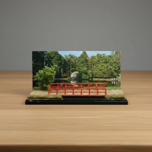 Scena sul fiume miniatura - scena,