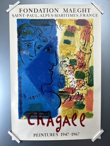 Poster litografia profilo blu