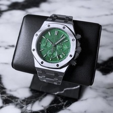 Orologio Personalizzato Crono Sport Quadrante Verde | Acciaio | Automatico | 41mm