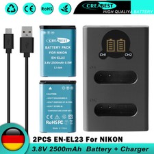 2 batterie 2500 mAh EN-EL23 +