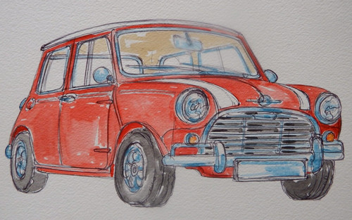 Quadro rosso mini cooper - quadro,