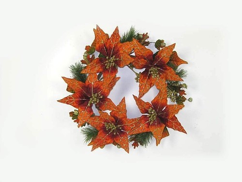 Ghirlanda rotonda poinsezia - ghirlanda,