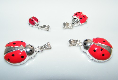 Ciondolo coccinella argento - ciondolo,