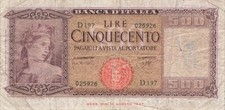 Italia Italy 500 Lire 1947 P69