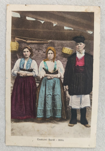Cartolina costumi sardi milis - sardi,
