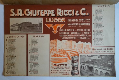 Calendario pubblicitario ricci - calendario,