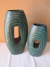 Due vasi etnici in terracotta colore verde vaso tribale arte africana vintage