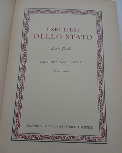 Bodin sei libri dello stato - sei,