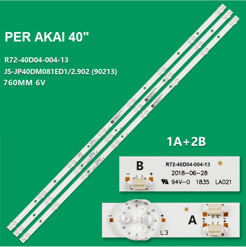 3pcs strisce led per - led, akai