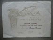 Diploma Società Carnevalesca