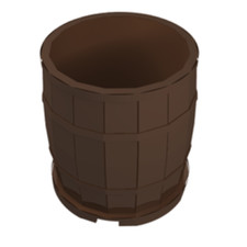 LEGO BOTTE LEGNO GRANDE 4X4X3.5 CONTAINER BARREL PIRATI COWBOYS WESTERN 30139