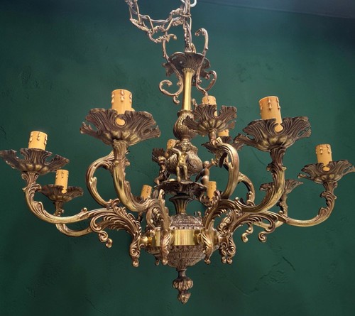 Lampadario antico bronzo - lampadario,