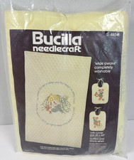 Bucilla Needlecraft Kit copri culla punto croce #48541 Wide Awake vintage