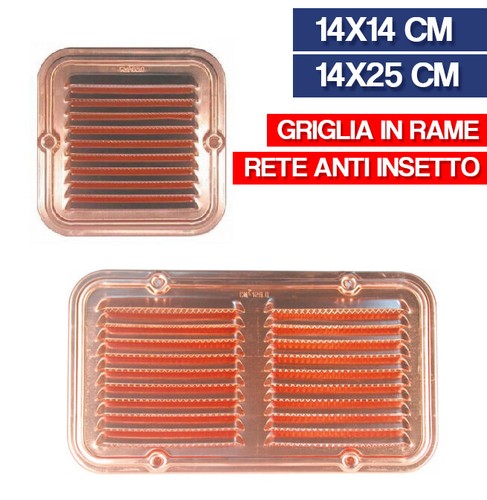 Griglia areazione rame - griglia,