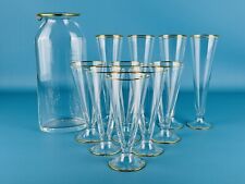 Carlo Moretti “Ovale” Servizio Vetro Murano Filo Oro Bicchieri Caraffa Anni ‘70