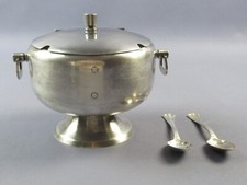 Zuccheriera acciaio inox da bar contenitore con cucchiaini vintage anni 60