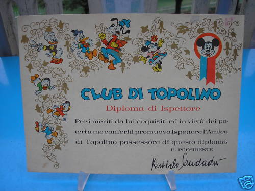 Club topolino diploma - club, di