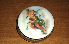 Portagioie LIMOGES Atelier du Lys Porcellana decorata oro 22K con coperchio