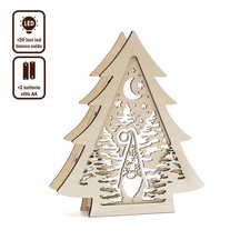 Albero luminoso led in legno - 3 motivi - Decorazione Natalizia - artigianale