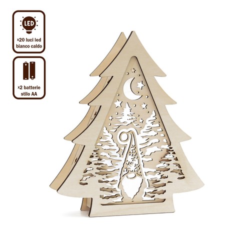 Albero luminoso led legno - luminoso, in