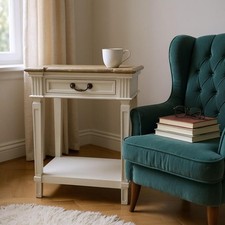Comodino panna shabby legno 1