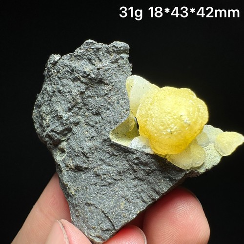 Calcite gialla botrioidale - , su