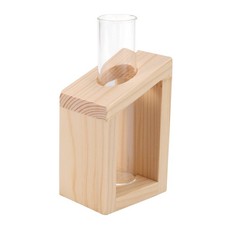 1 x (vaso in vetro cristallo provetta in supporto di legno vasi da fiori per idroponica6960