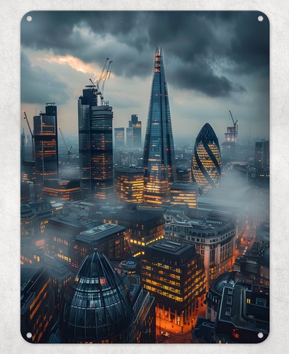 Poster metallo skyline londra - metallo,