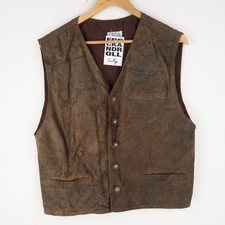 Gilet vintage in pelle marrone