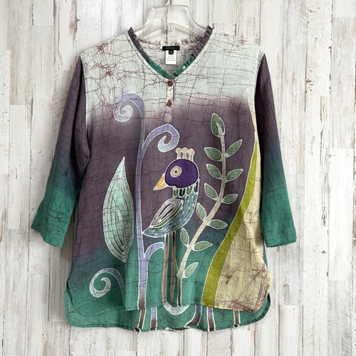 Novica batik blusa cotone - batik,