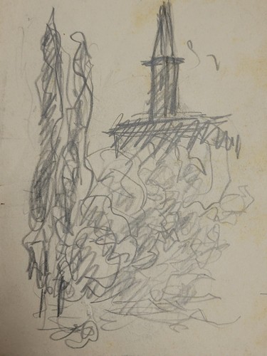 Antico disegno matita - su, carta