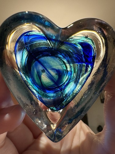 Fermacarte cuore vetro