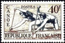 Francia Stamp Francobollo N° 963 " Giochi Olimpici 1952 Helsinki Canoa " Nuovo