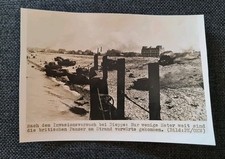 FOTO D'EPOCA 2 GUERRA    WEHRMACHT DIEPPE MEZZI CORAZZATI INGLESI DISTRUTTI