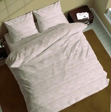 Parure o Completo Copripiumino o Copritrapunta Borbon Grigio Beige 100% Cotone 