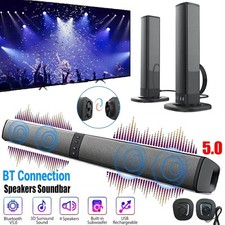 Soundbar Bluetooth 5.0 per TV Home Theater 2 in 1 3D Surround Subwoofer Altoparlante