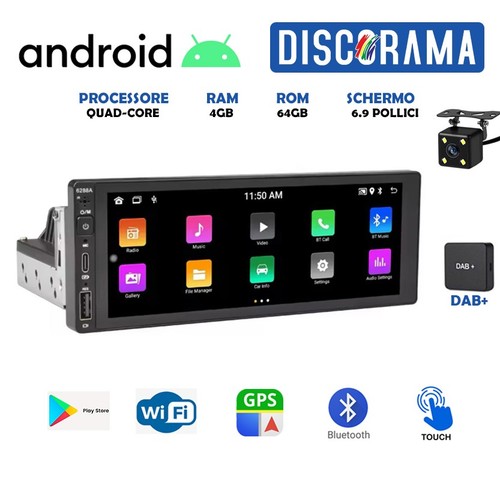 Autoradio android 64gb - 4/64gb, 6.9