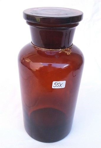 Vaso bottiglia vetro - bottiglia, ambrato