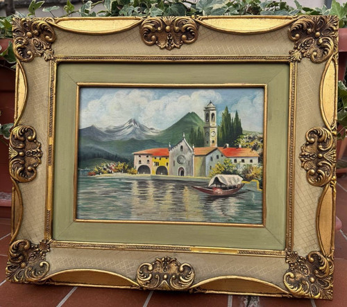 Dipinto olio tavola - su,