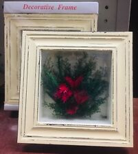 STOCK 5 QUADRI QUADRETTI  LEGNO CON DECORAZIONE FLOREALE (ESSICCATI) 16x16 