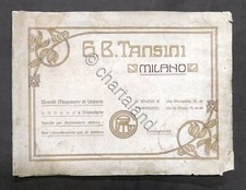 Catalogo Tansini Milano Vetri Cristalli per lampade gas acetilene 1910 ca. RARO