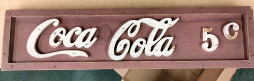 Insegna legno coca cola - insegna, in