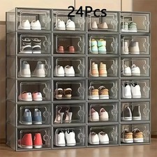 24 Pezzi Grande Organizzatore Porta Scarpe, Impilabile, Scatole per Scarpe Pieghevoli,