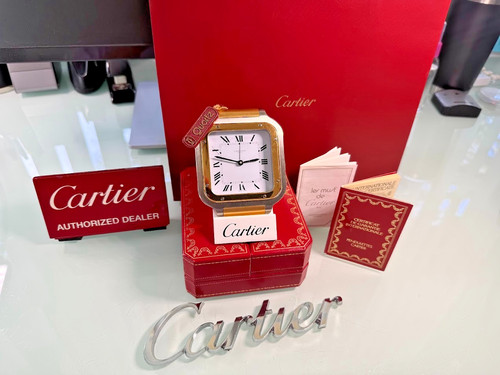 Cartier santos clock gold - cartier,