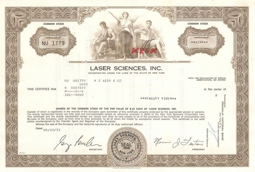 Laser sciences inc - sciences,, inc.